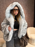 Pelliccia Ecologica con Dettaglio Nero – Oversize Glam - R.a. Boutique