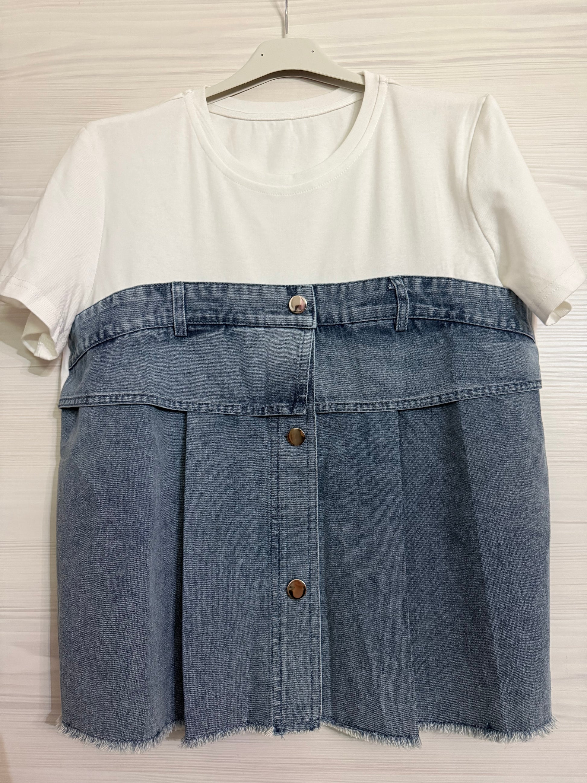 T-shirt con dettaglio in denim - R.a. Boutique
