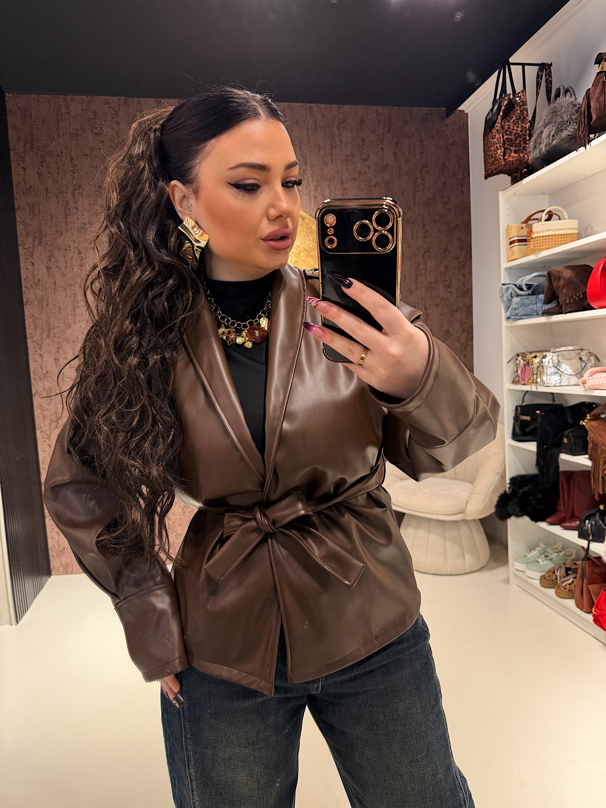 Giacca Leather ecopelle - R.a. Boutique