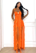 Abito con stella e tulle arancio - R.a. Boutique