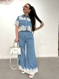Set camicia e jeans con pizzo - R.a. Boutique