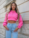 Felpa crop rosa barbie con lacci - R.a. Boutique 