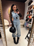 Salopette in jeans con cerchi - R.a. Boutique