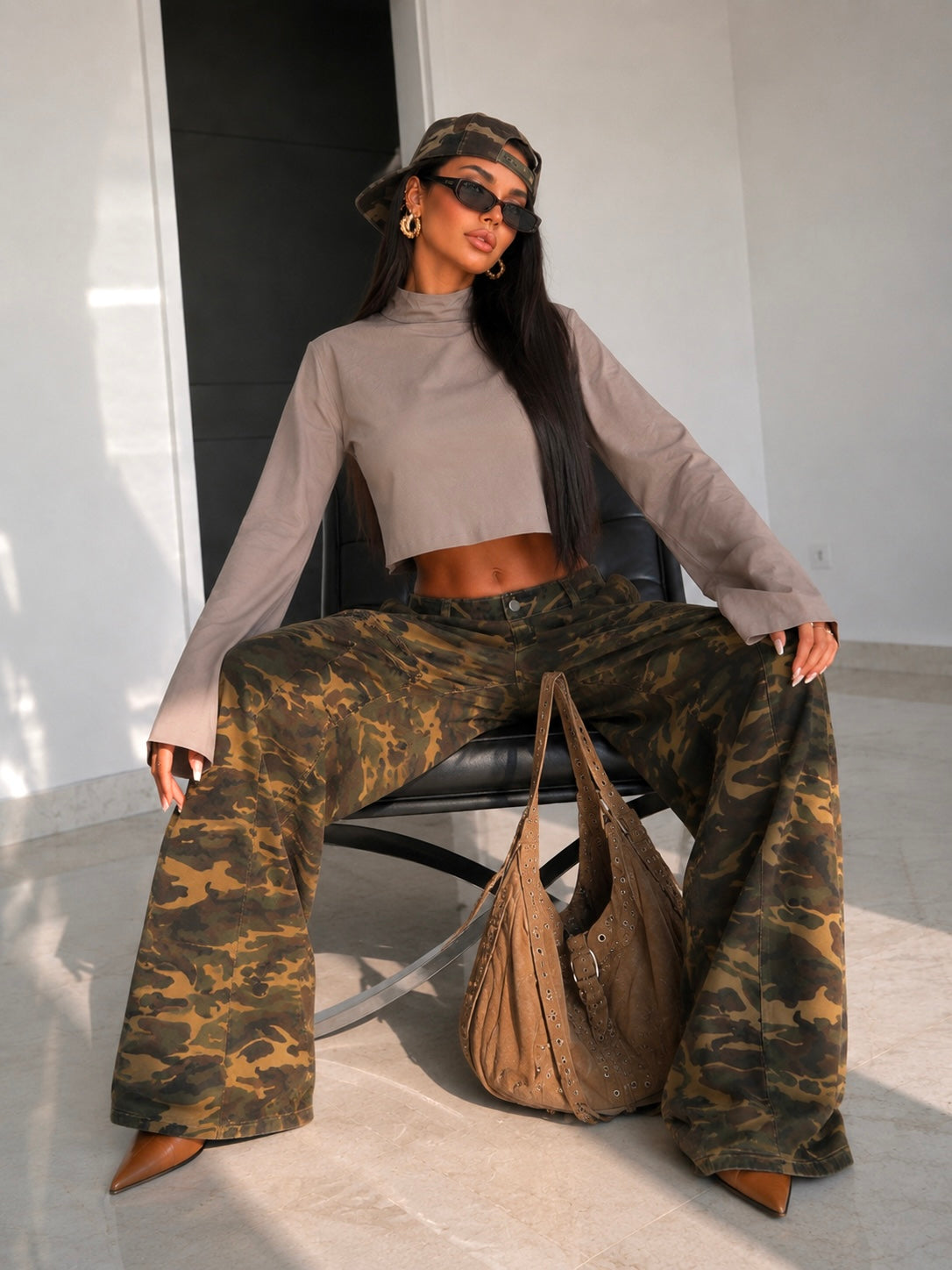 Pantalone cargo camouflage oversize - R.a. Boutique