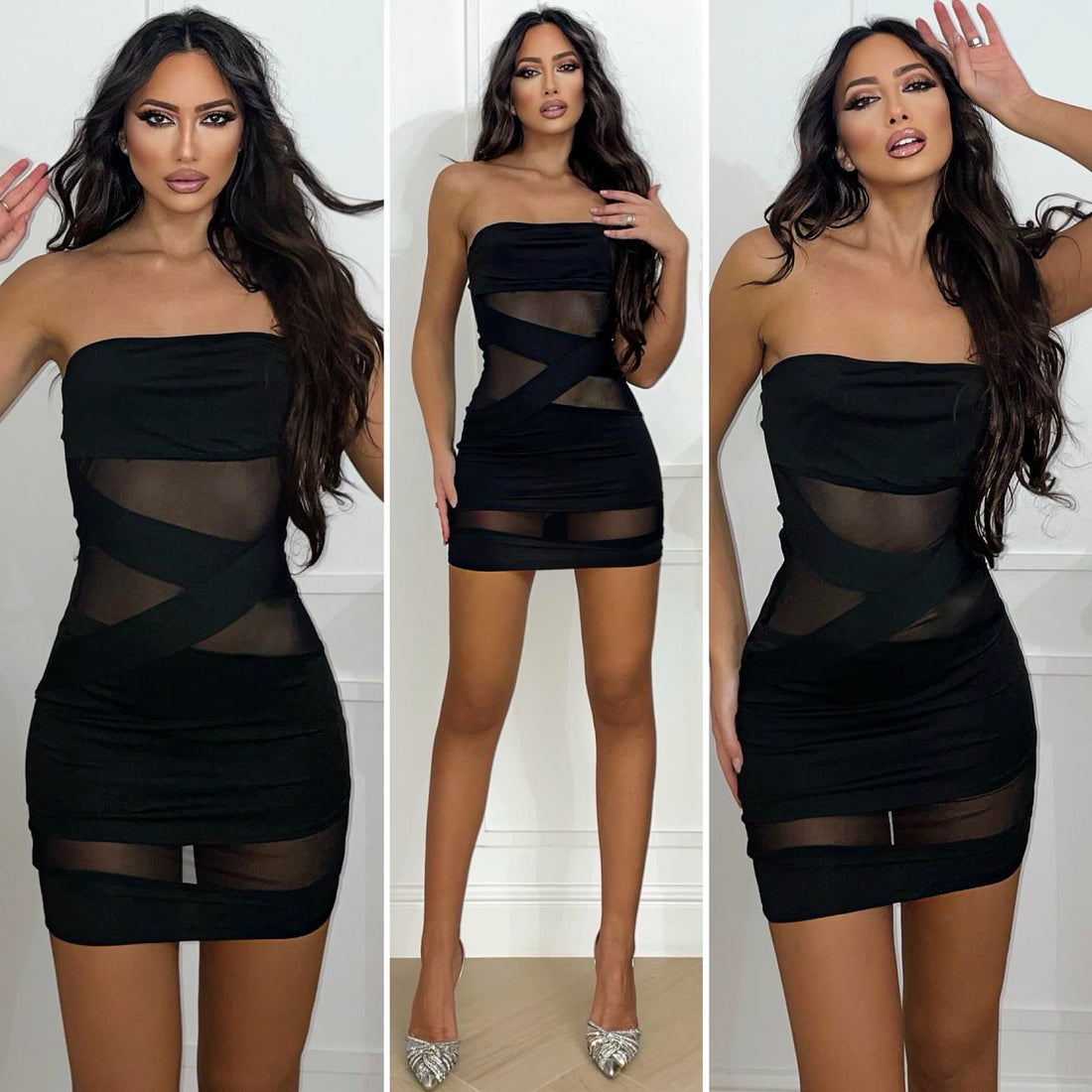 Abito a fascia con trasparenze - R.a. Boutique 