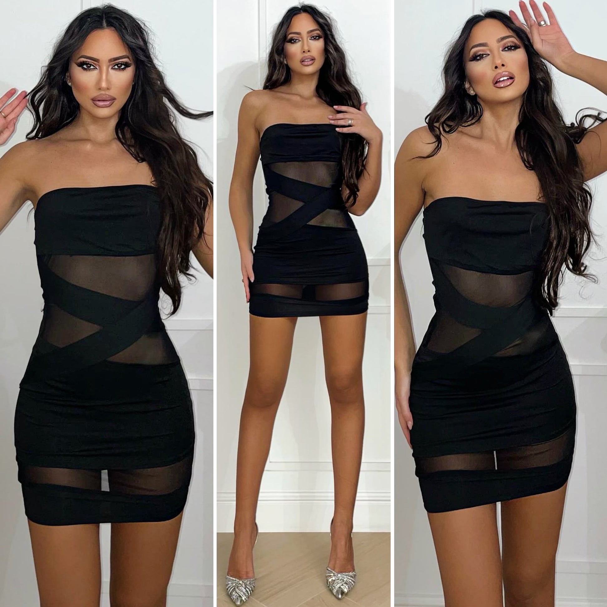 Abito a fascia con trasparenze - R.a. Boutique 