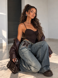 Jeans a Gamba Ampia con Stelle e Strass - R.a. Boutique