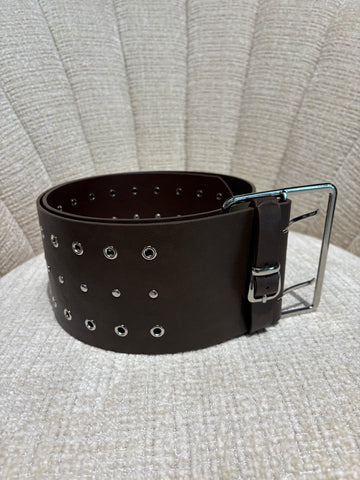 Cintura Tre Occhielli Marrone - R.a. Boutique