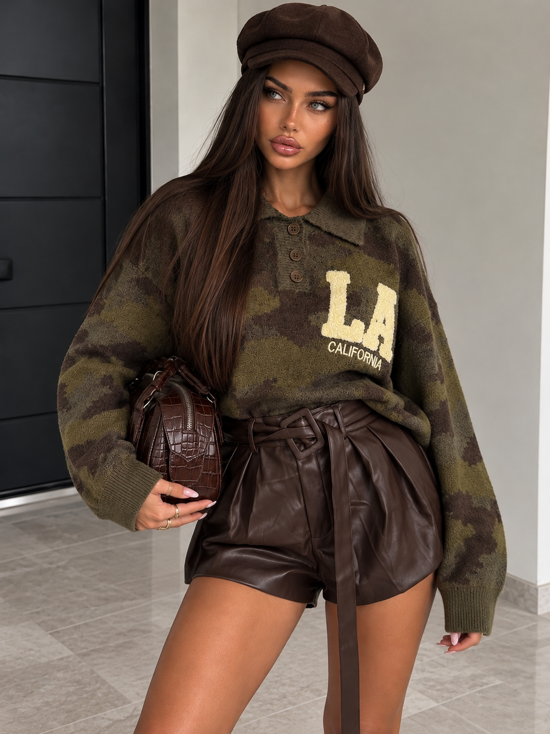 Maglione Polo Camouflage LA California - Verde militare - R.a. Boutique