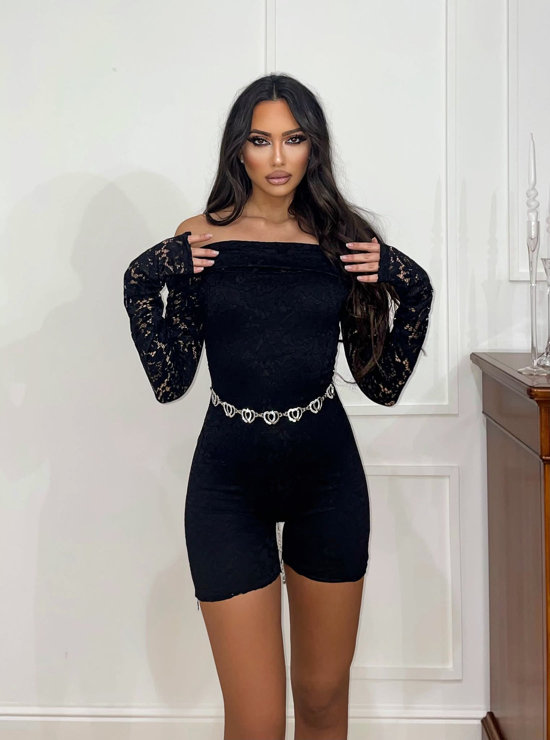 Tutina in pizzo scollo a barca - R.a. Boutique 