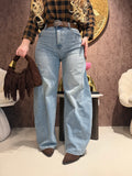 Jeans Dritto Denim Vintage con Cintura - R.a. Boutique