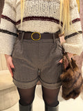 Short in panno con cintura - R.a. Boutique