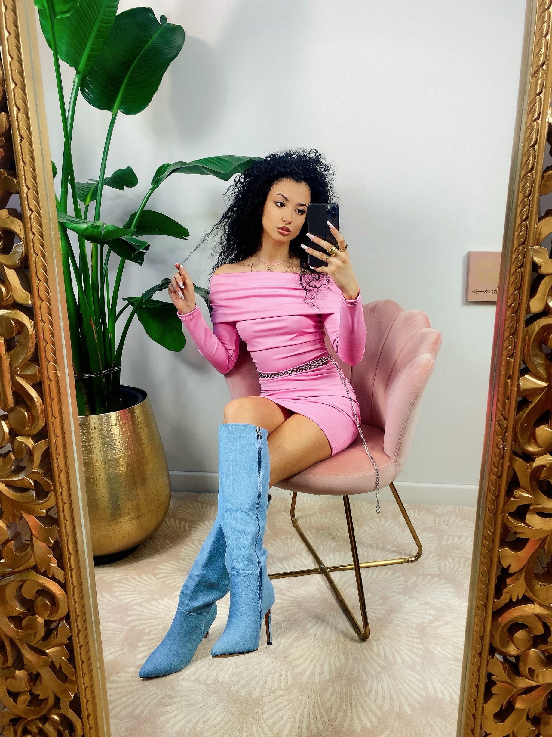 Abito rosa scollo a barca - R.a. Boutique 