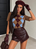 Maglioncino Argyle Chic con Maniche Corte - R.a. Boutique