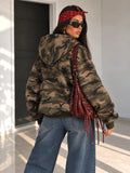 Felpa Camouflage Oversize con Zip e Cappuccio - R.a. Boutique