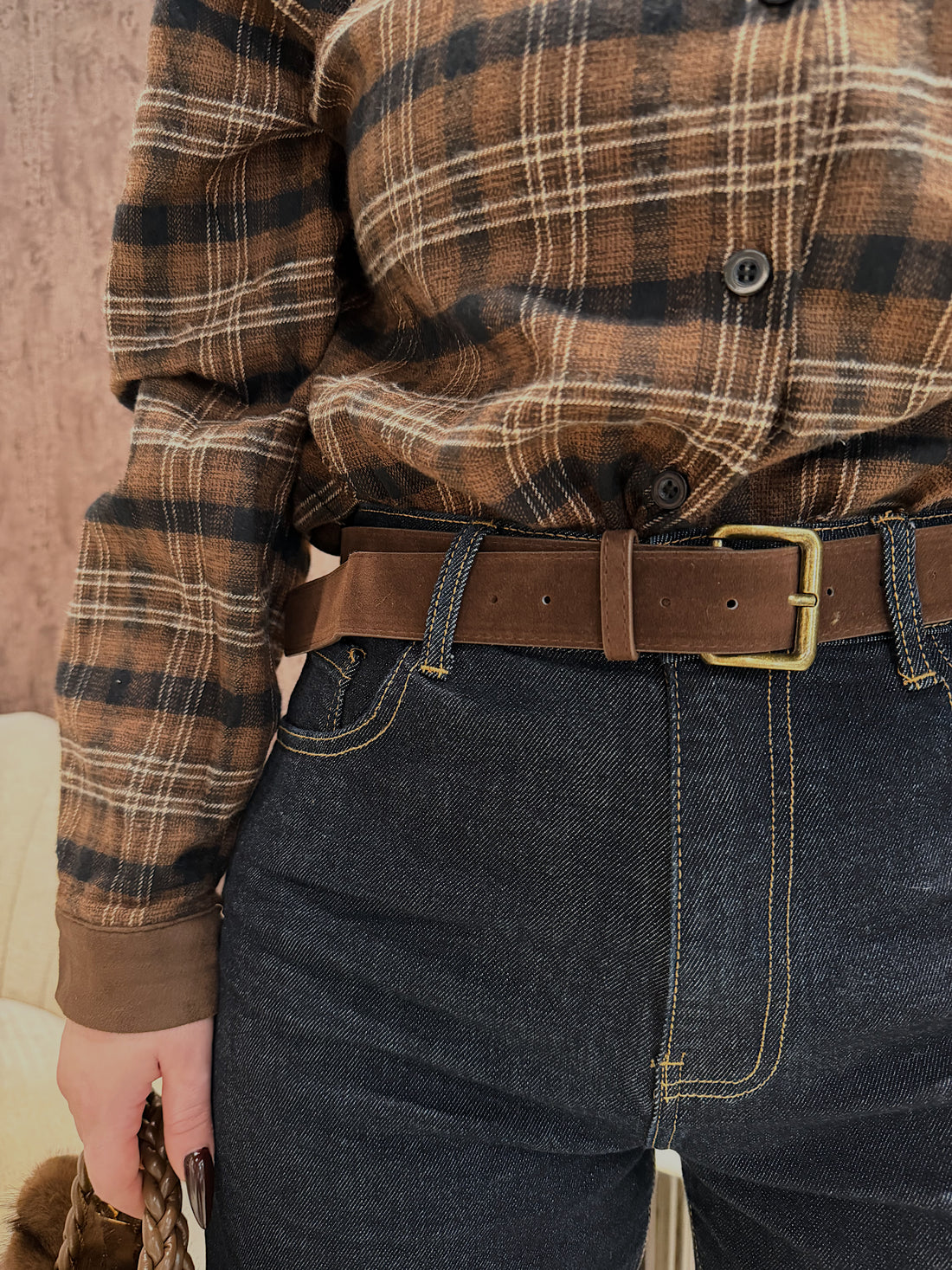 Jeans Turn Up Wide Leg con cintura - R.a. Boutique