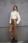 Pantalone cargo in ecopelle nude - R.a. Boutique 