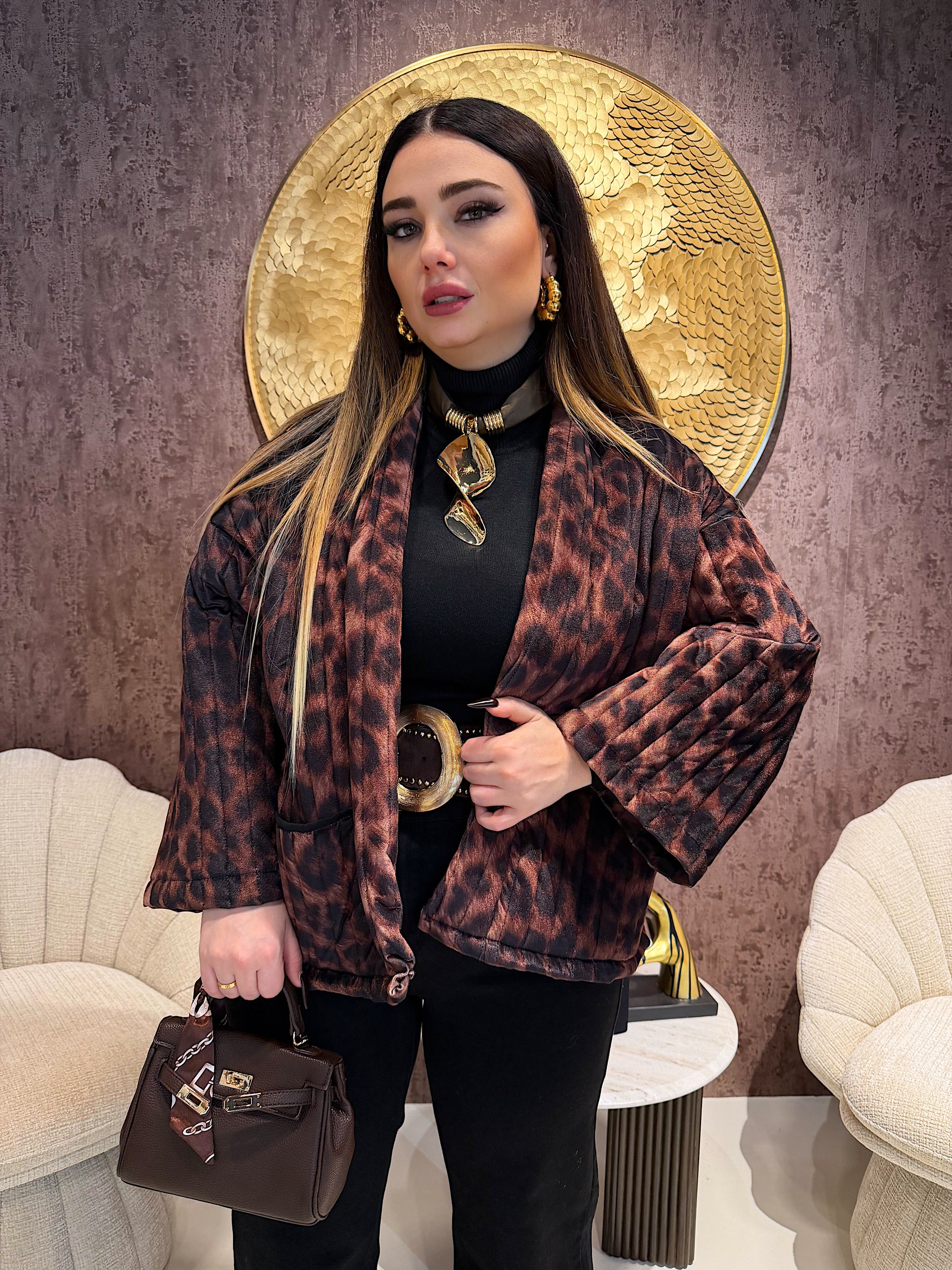 Giacca animalier manica ampia - R.a. Boutique