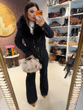 Giacca Denim Luxury Fur Navy - R.a. Boutique