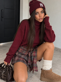 Gonna con Fodera a Pantaloncino Tartan Bordeaux - R.a. Boutique