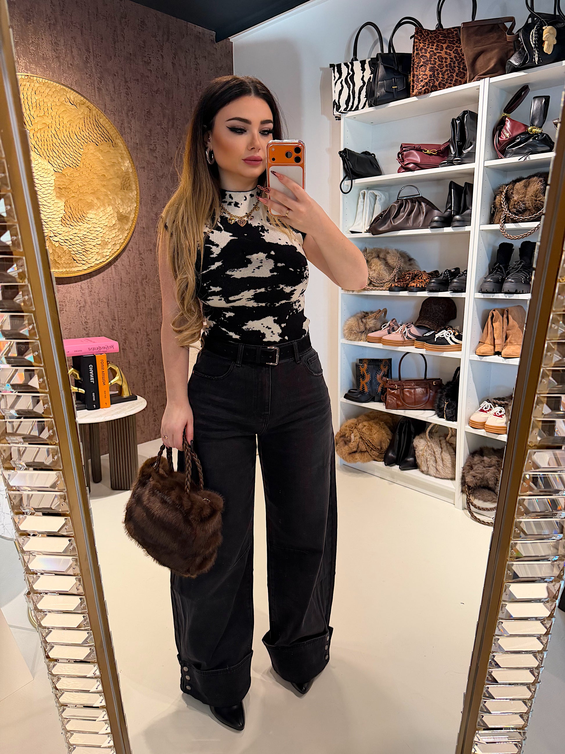 Completo top e pantalone cow print - R.a. Boutique