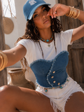 Top Denim Heart - R.a. Boutique