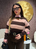 Maglione a righe Rosa brown - R.a. Boutique