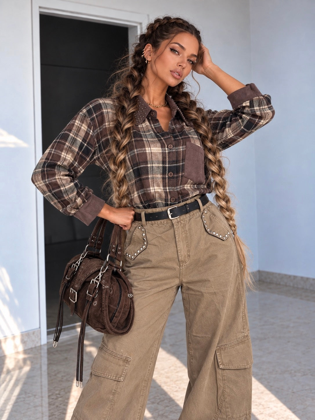 Camicia Check Rock Studs - R.a. Boutique