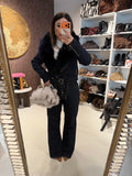 Giacca Denim Luxury Fur Navy - R.a. Boutique