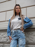 Maglione over con dettaglio in jeans - R.a. Boutique 