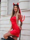 Abito in raso rosso ( Diavolo Halloween) - R.a. Boutique 