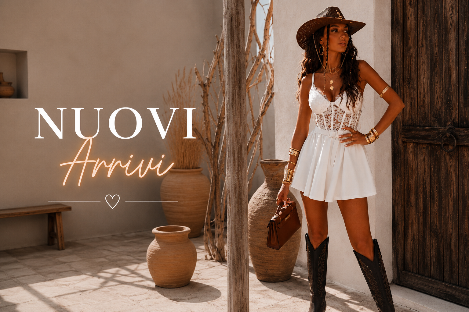 Nuovi arrivi RA Boutique - abito bianco con cappello