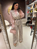 Completo venature luxury con cintura - R.a. Boutique