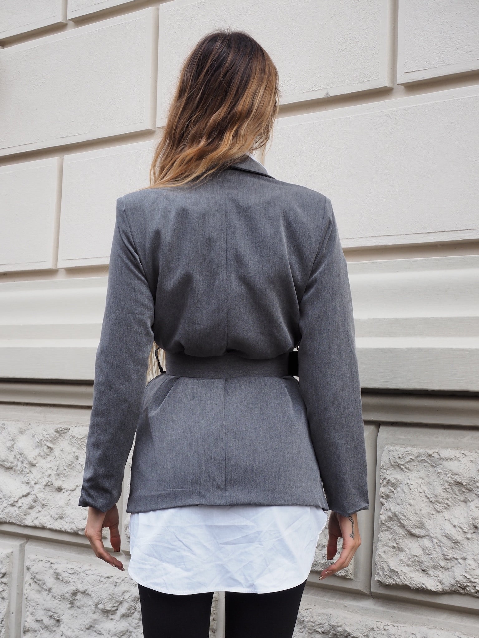 Blazer gessato grigio - R.a. Boutique 