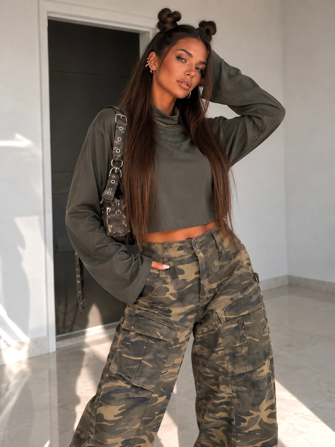 Maglia Crop Power Shoulder - R.a. Boutique
