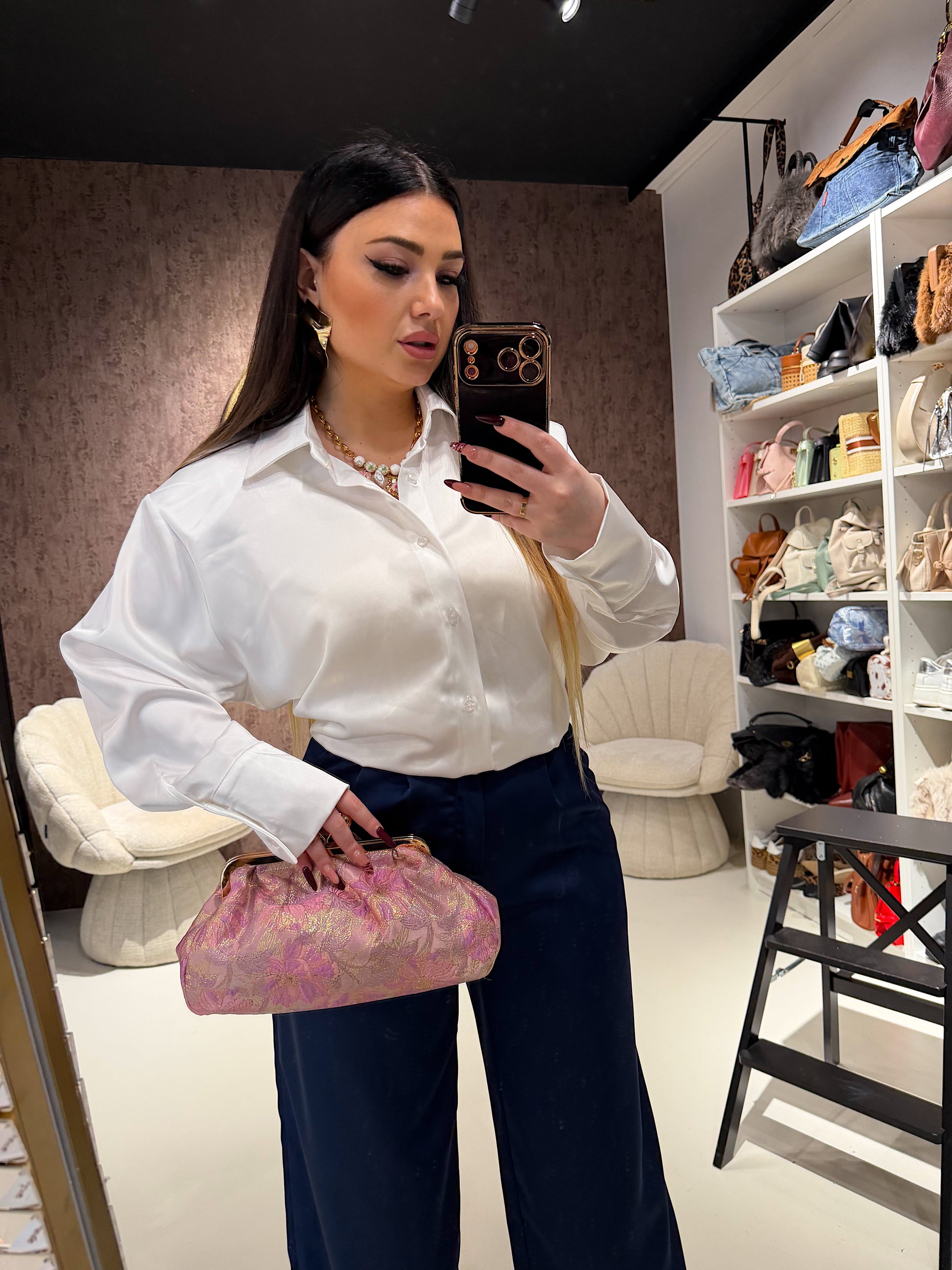 Camicia satin spalline imbottite - R.a. Boutique