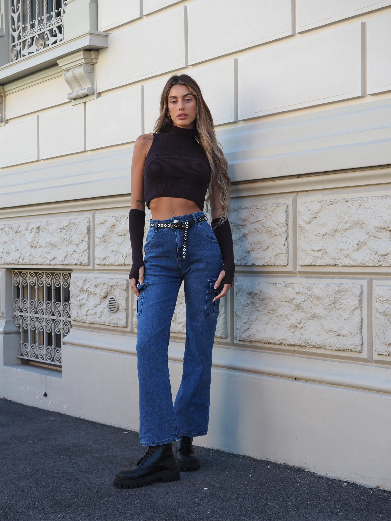 Top choco con manicotti - R.a. Boutique 