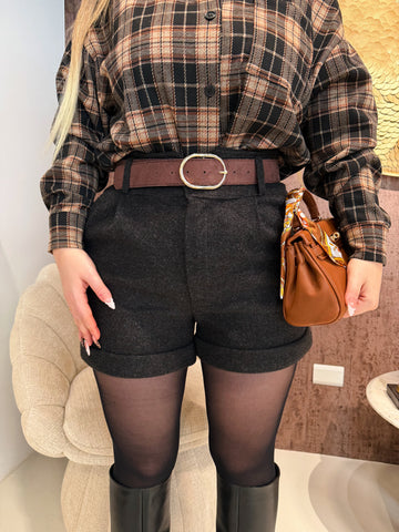 Short in panno con cintura - R.a. Boutique