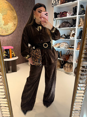 Completo in ciniglia camicia e pantalone - R.a. Boutique