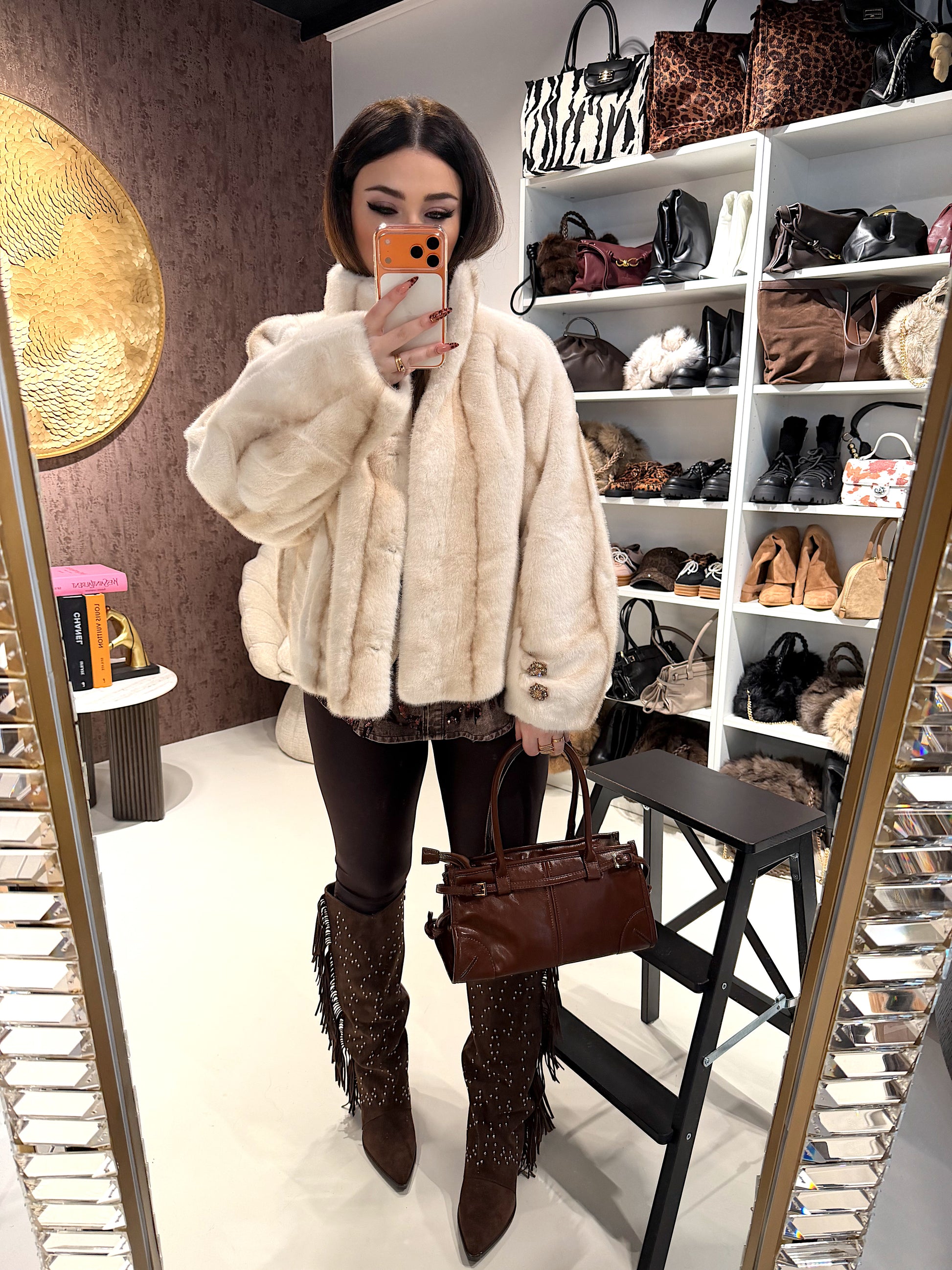 Giacca Pelliccia Elegance Bianca - R.a. Boutique