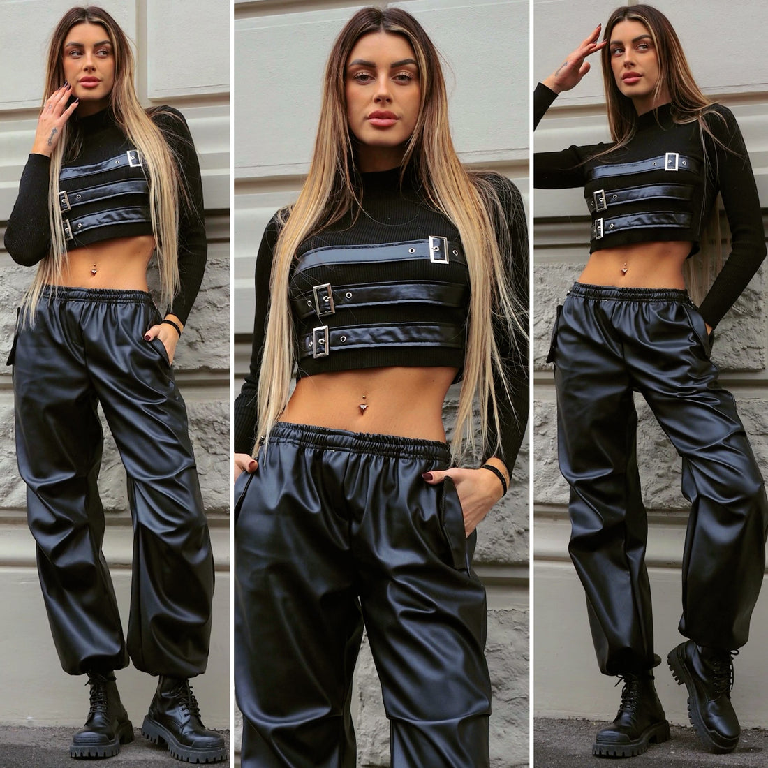 Maglioncino nero con fibbie - R.a. Boutique 