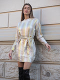 Abito in maglia gold con cintura - R.a. Boutique 