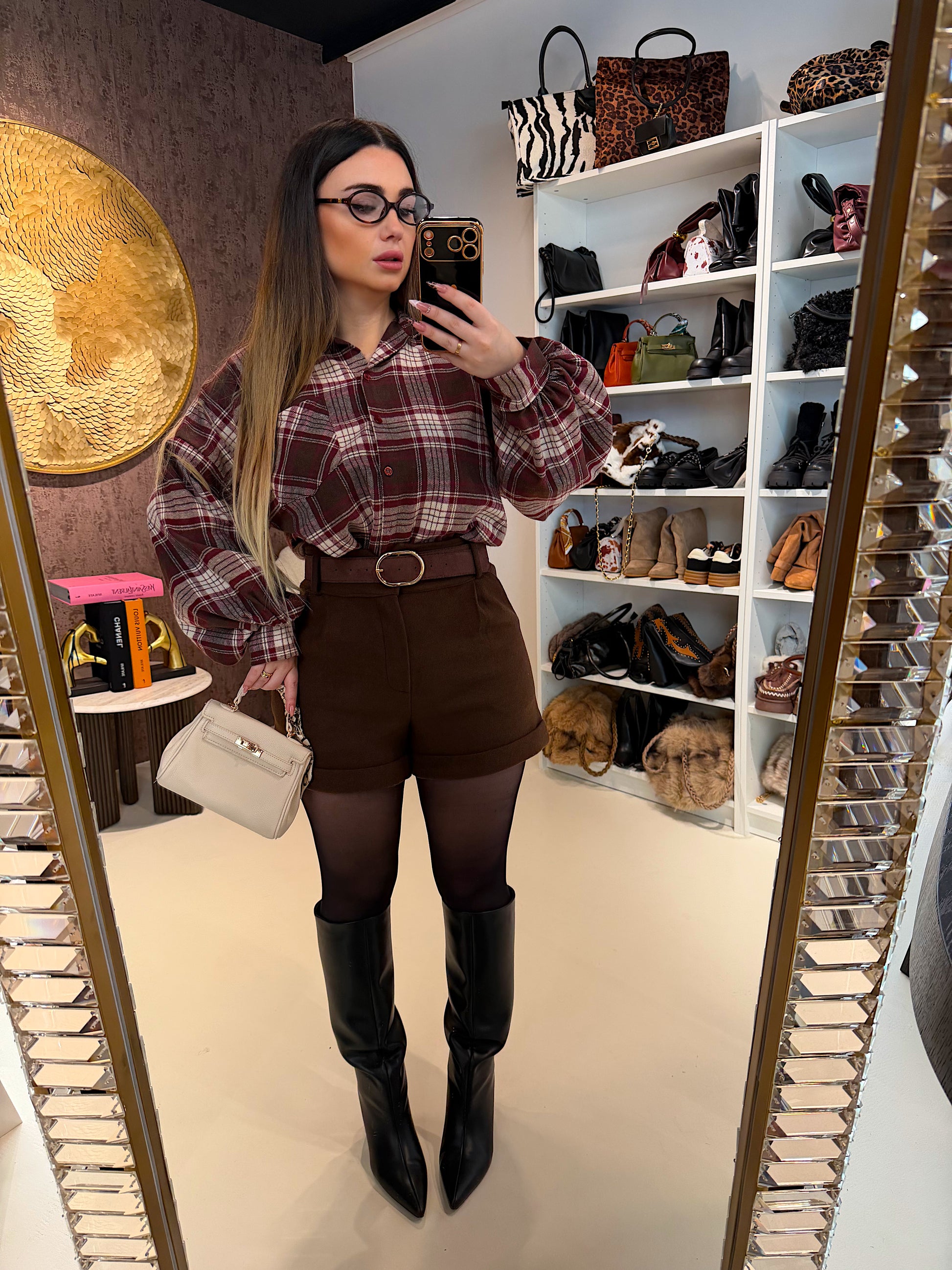 Short in panno con cintura - R.a. Boutique