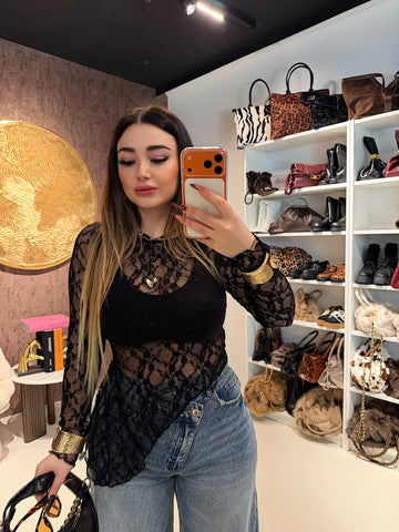 Maglia in pizzo obliqua - R.a. Boutique