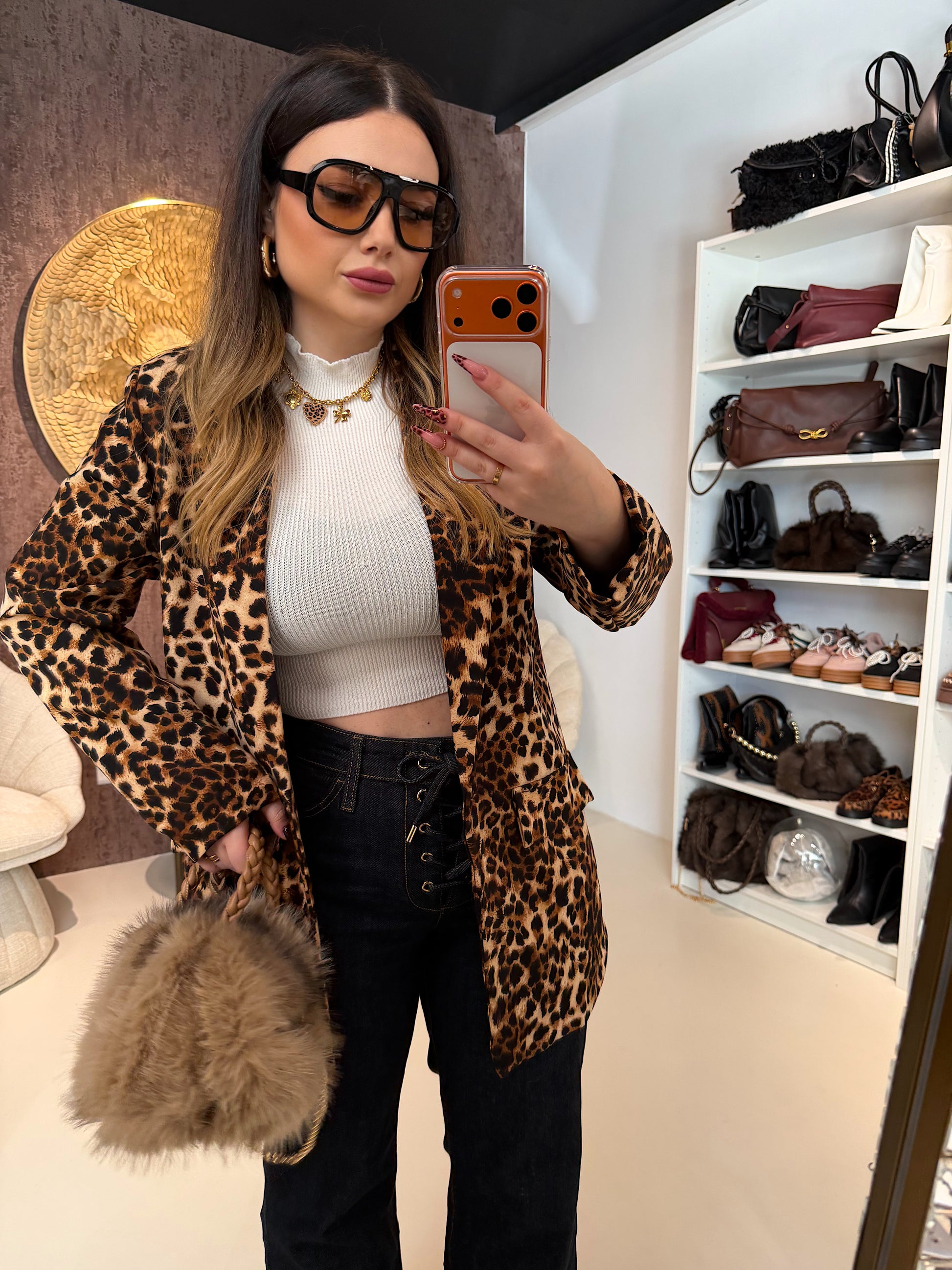 Giacca animalier con fodera interna - R.a. Boutique