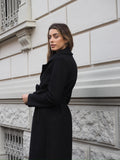 Cappotto nero con cintura - R.a. Boutique 
