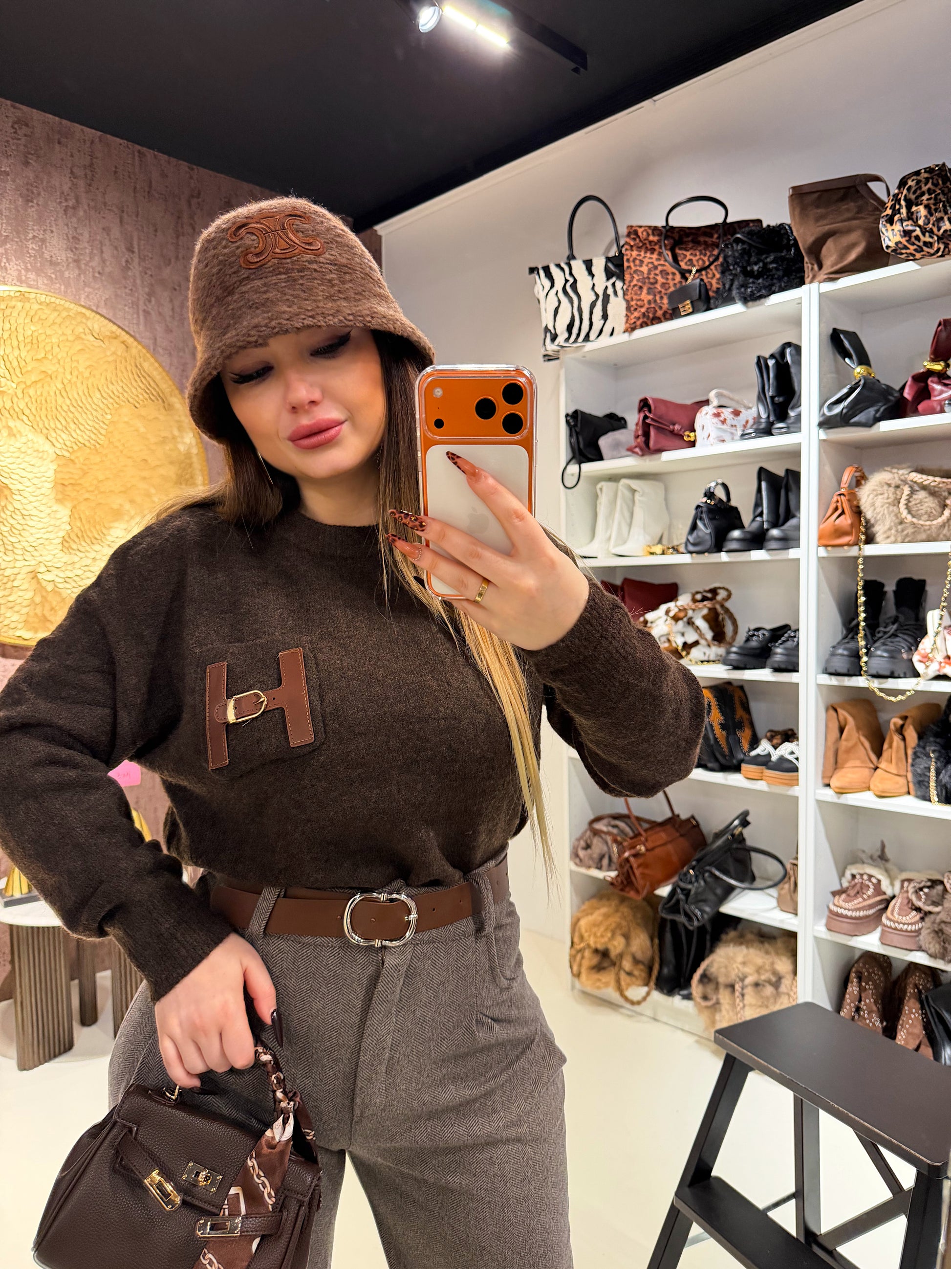 Maglioncino con taschino e dettaglio fibbia - R.a. Boutique