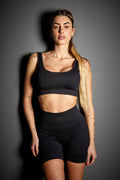 Completo fitness top e short sportivo nero - R.a. Boutique 