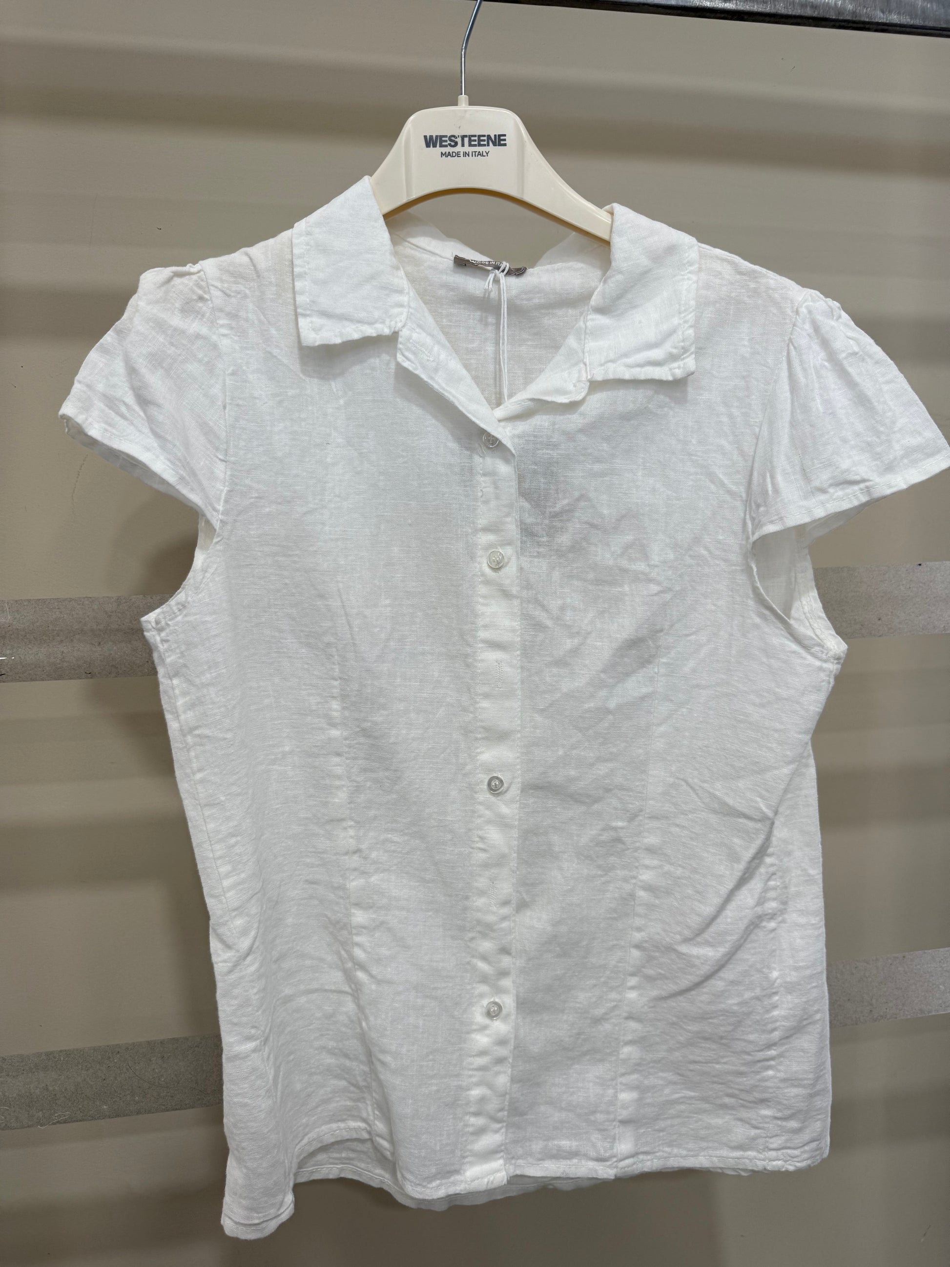 Camicia Lino bianca manica corta - R.a. Boutique