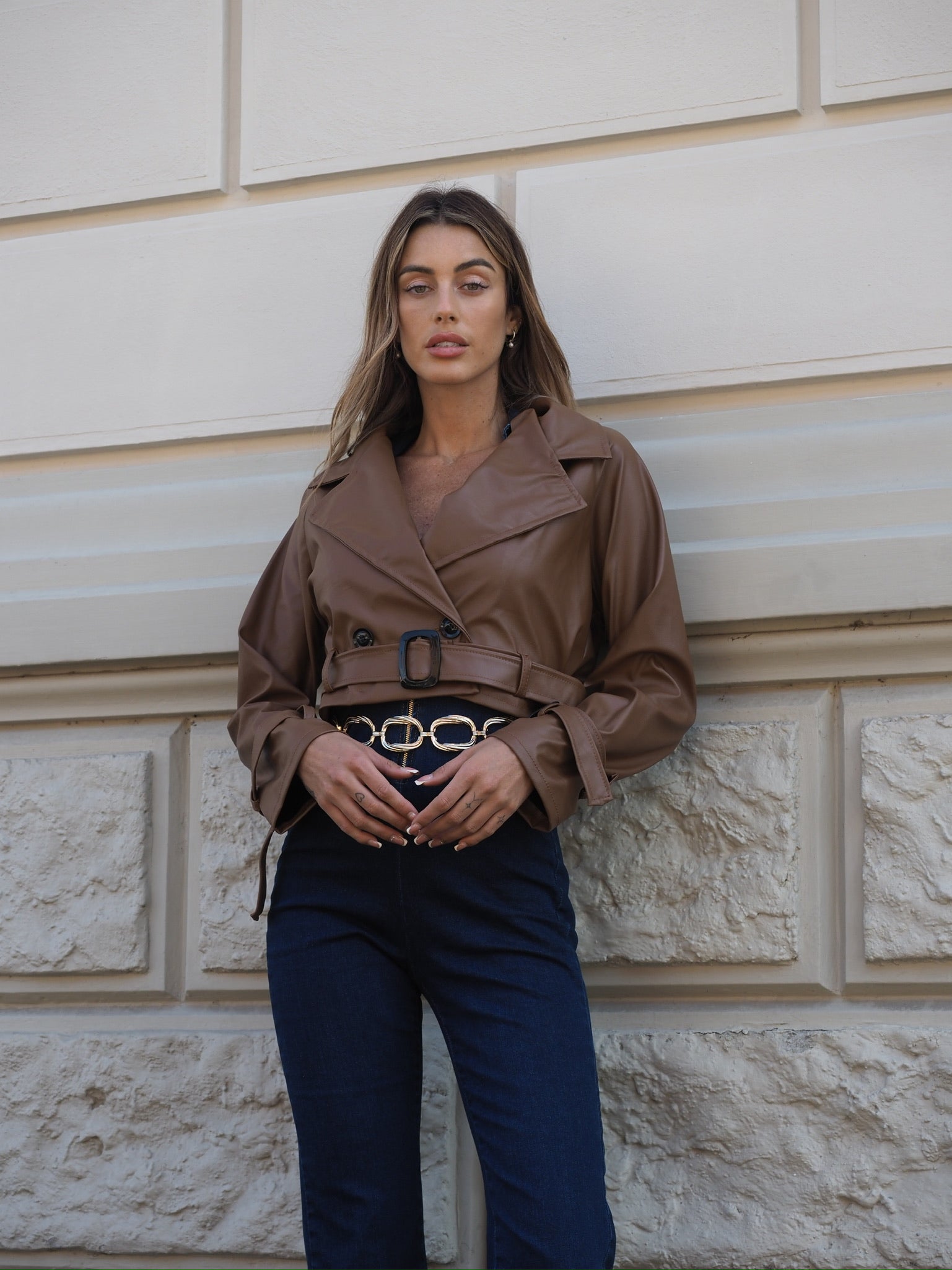 Giacca in ecopelle choco - R.a. Boutique 